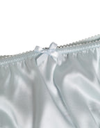 Dolce & Gabbana Gray Silk Satin Floral Lace Panty Brief Underwear