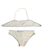 Dolce & Gabbana Beige Logo Swimsuit 2 Piece Top Bottom Swimwear