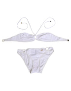 Dolce & Gabbana White Logo Swimsuit 2 Piece Top Bottom Swimwear