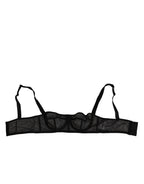 Dolce & Gabbana Black Floral Underwired Balconette Bra Underwear