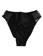 Dolce & Gabbana Black Silk Stretch High Waist Panty Underwear