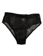 Dolce & Gabbana Black Nylon Stretch High Waist Panty Underwear