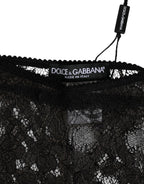 Dolce & Gabbana Black Nylon Stretch High Waist Panty Underwear