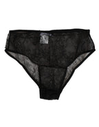 Dolce & Gabbana Black Nylon Stretch High Waist Panty Underwear