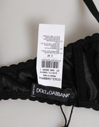 Dolce & Gabbana Black Silk Underwired Balconette Bra Underwear
