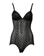 Dolce & Gabbana Black Nylon Stretch Bodysuit Lingerie Underwear