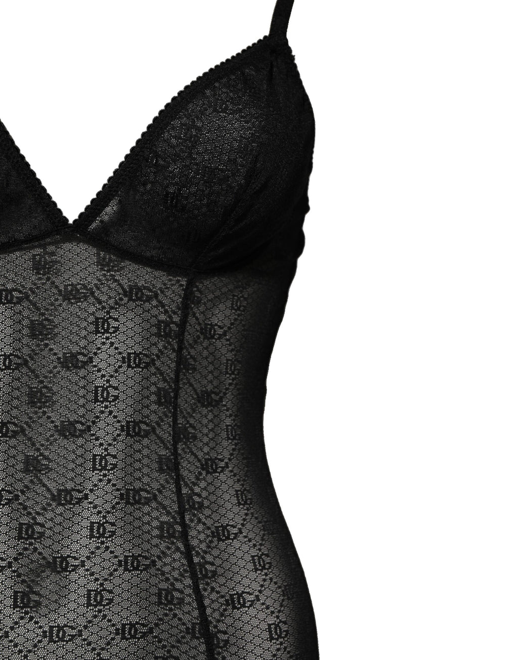 Dolce & Gabbana Black Nylon Stretch Bodysuit Lingerie Underwear