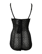 Dolce & Gabbana Black Nylon Stretch Bodysuit Lingerie Underwear