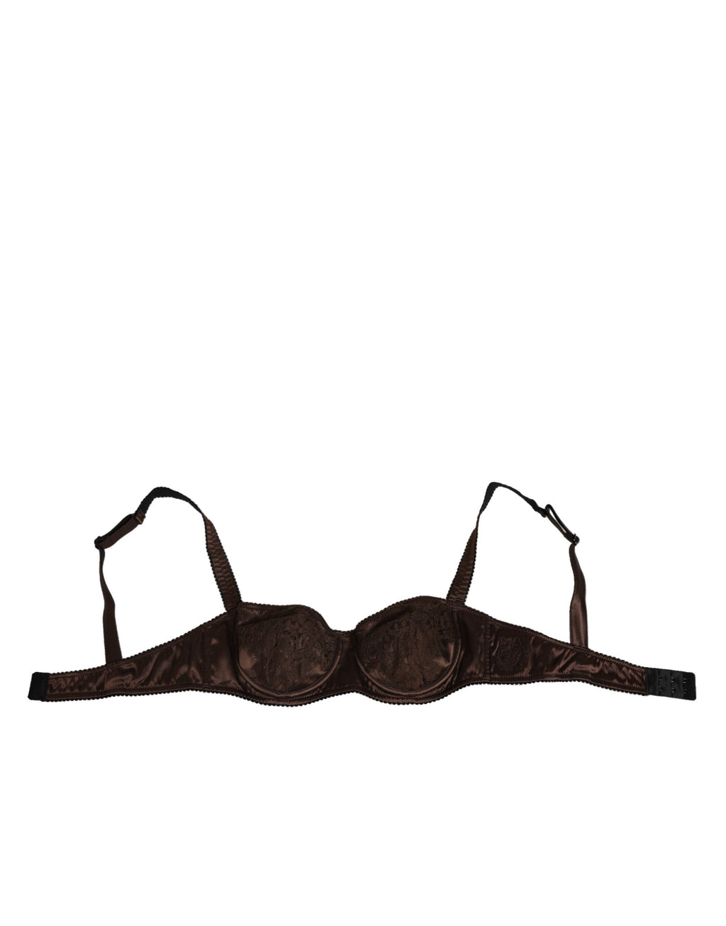 Dolce & Gabbana Brown Silk Underwired Balconette Bra Underwear