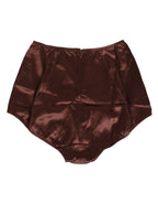 Dolce & Gabbana Brown Silk Stretch High Waist Girdle Underwear