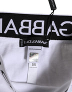 Dolce & Gabbana White Cotton Stretch High Waist Panty Underwear