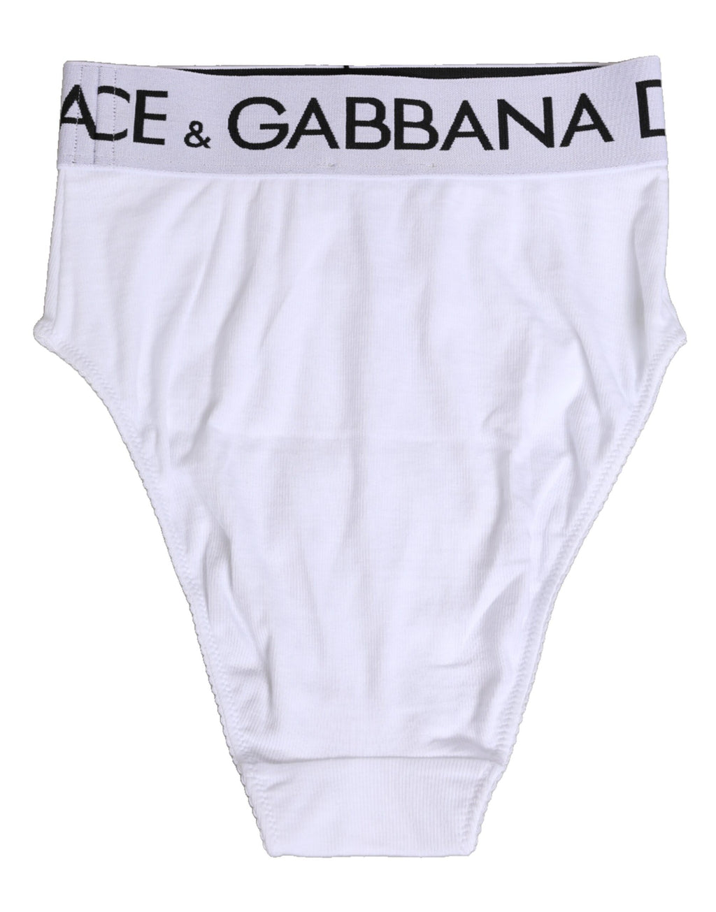 Dolce & Gabbana White Cotton Stretch High Waist Panty Underwear