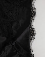 Dolce & Gabbana Black Silk Satin Floral Lace Panty Brief Underwear