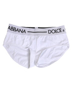 Dolce & Gabbana White Nylon Logo Waistband Shorts Underwear