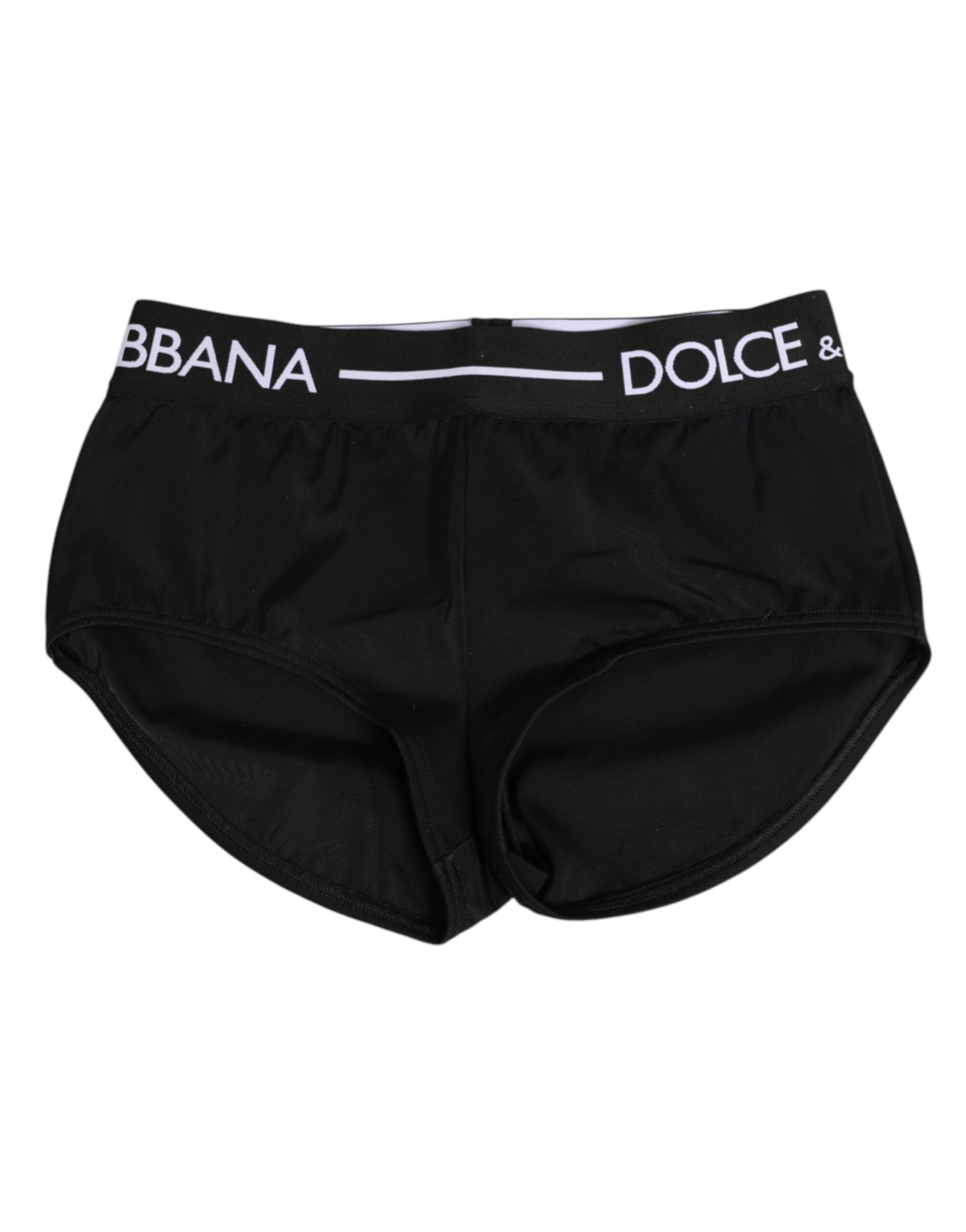 Dolce & Gabbana Black Nylon Logo Waistband Shorts Underwear
