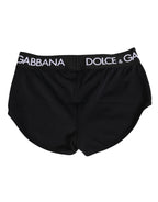 Dolce & Gabbana Black Nylon Logo Waistband Shorts Underwear