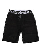 Dolce & Gabbana Black Cotton Logo Shorts Midi Trouser Underwear