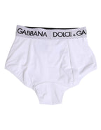 Dolce & Gabbana White Nylon Logo Waistband Coulotte Underwear
