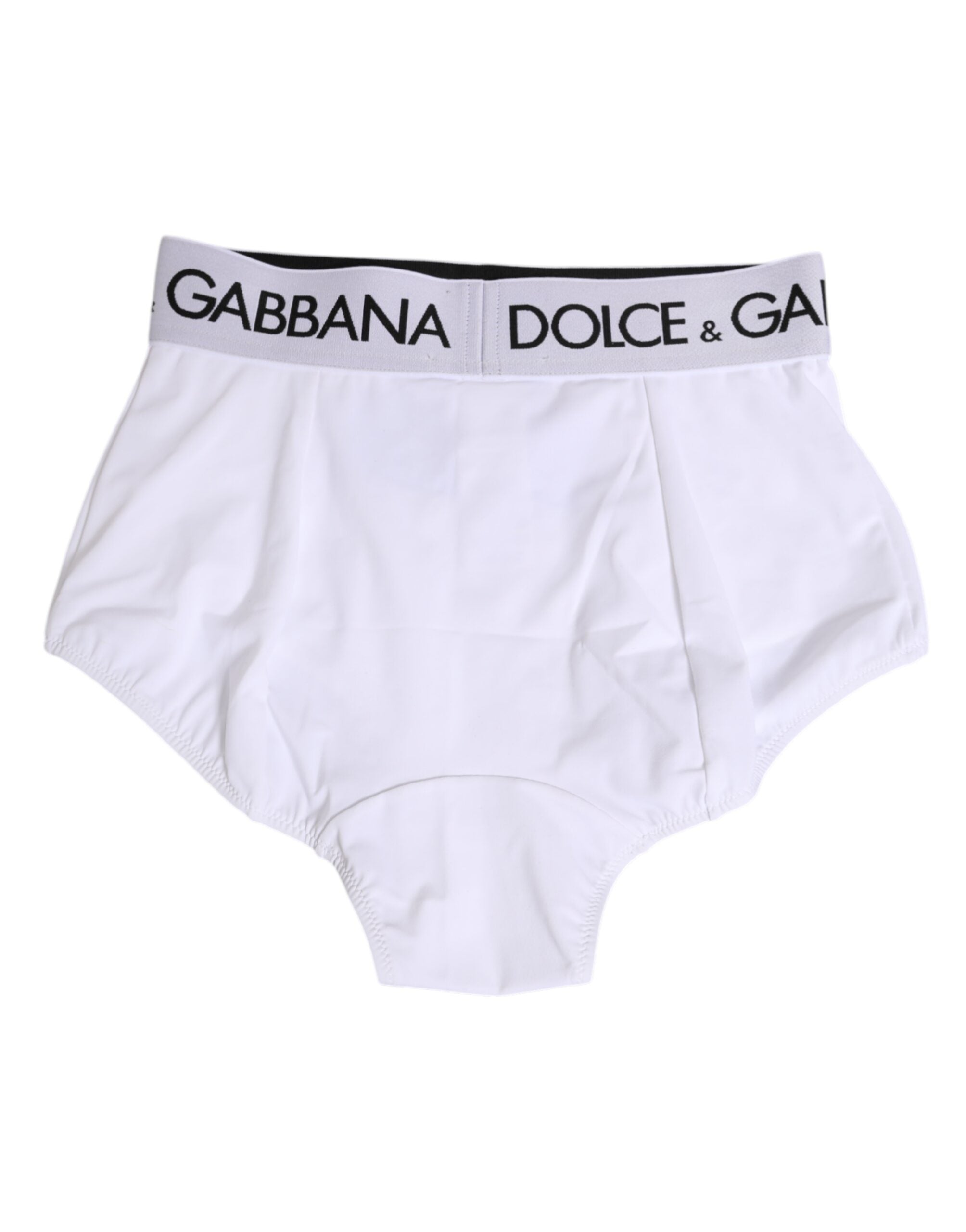 Dolce & Gabbana White Nylon Logo Waistband Coulotte Underwear