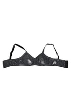 Dolce & Gabbana Dark Gray Silk Stretch Balconcino Bra Underwear