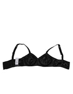 Dolce & Gabbana Dark Gray Silk Stretch Balconcino Bra Underwear