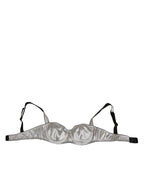 Dolce & Gabbana Gray Acetate Stretch Balconcino Bra Underwear