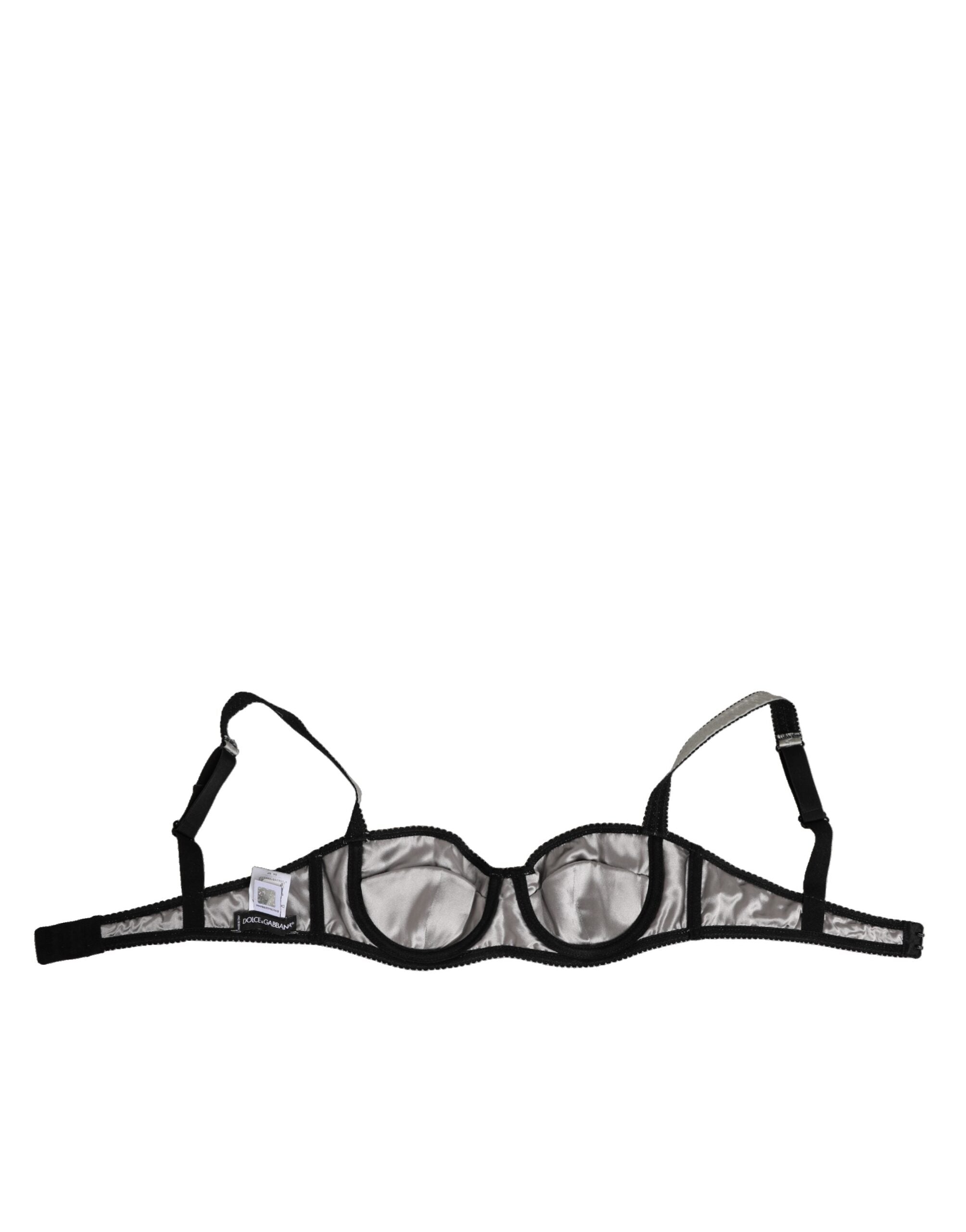 Dolce & Gabbana Gray Acetate Stretch Balconcino Bra Underwear