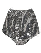 Dolce & Gabbana Silver Nylon Sequined Slip Girdle Panty Underwear