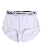 Dolce & Gabbana White Nylon Logo Waistband Shorts Underwear