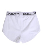 Dolce & Gabbana White Nylon Logo Waistband Shorts Underwear