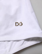 Dolce & Gabbana White Padded Balconette One Piece Swimwear