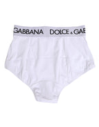 Dolce & Gabbana White Nylon Logo Waistband Panty Underwear
