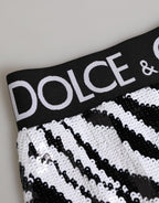 Dolce & Gabbana Black White Stripes High Waist Panty Underwear