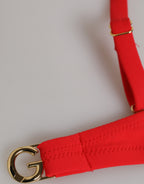 Dolce & Gabbana Red Nylon Swimsuit 2 Piece Top Bottom Swimwear