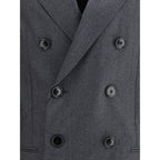 Ami Paris Gray Fleece Wool Blazer