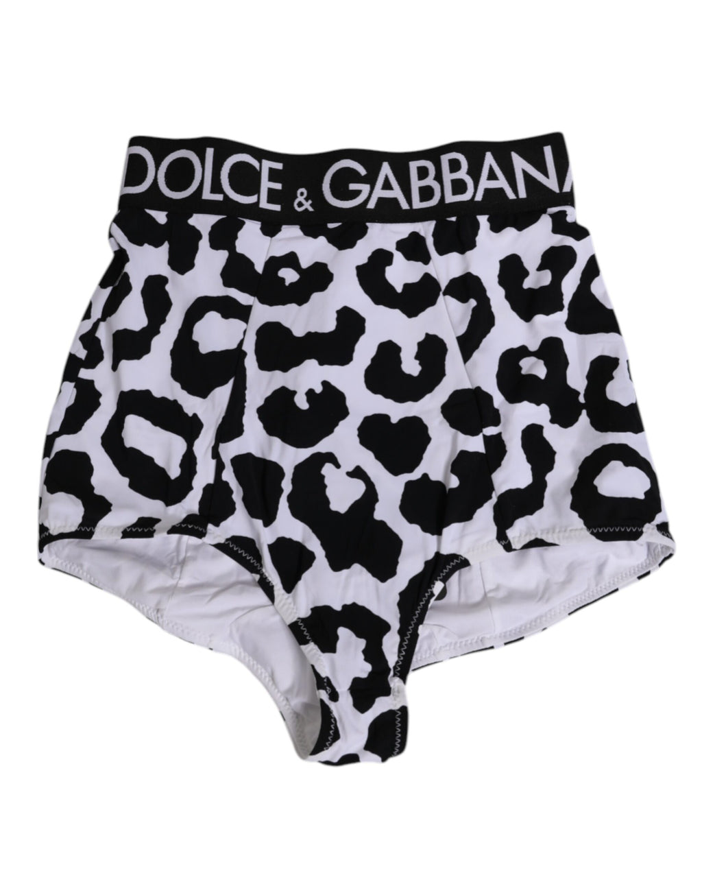Dolce & Gabbana White Leopard Nylon High Waist Girdle Underwear
