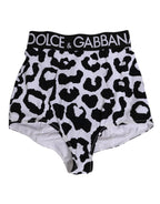 Dolce & Gabbana White Leopard Nylon High Waist Girdle Underwear