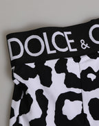 Dolce & Gabbana White Leopard Nylon High Waist Girdle Underwear