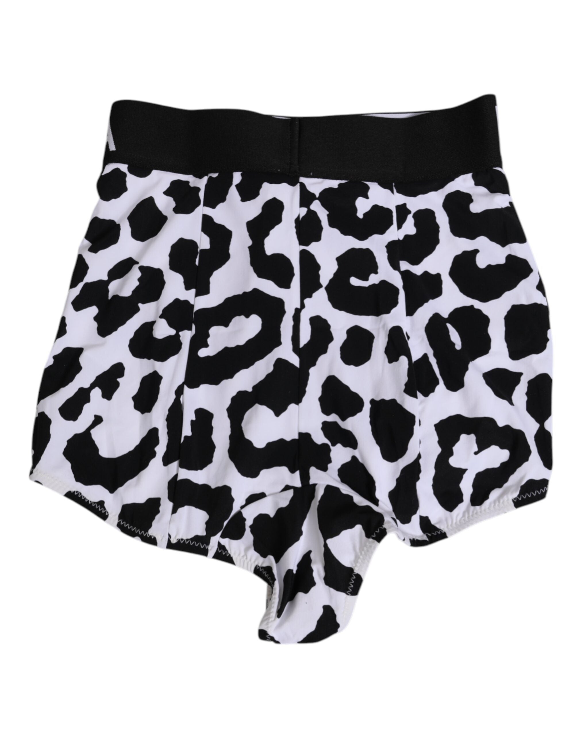 Dolce & Gabbana White Leopard Nylon High Waist Girdle Underwear