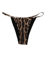 Dolce & Gabbana Brown Leopard Triangle Tanga Panty Underwear
