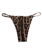 Dolce & Gabbana Brown Leopard Triangle Tanga Panty Underwear