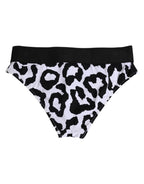 Dolce & Gabbana White Leopard Nylon High Waist Panty Underwear