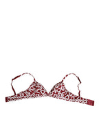 Dolce & Gabbana Red White Logo Mania Soft Cup Bra Underwear