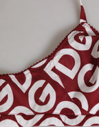 Dolce & Gabbana Red White Logo Mania Soft Cup Bra Underwear