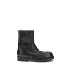 MM6 Black Leather Ankle Boots