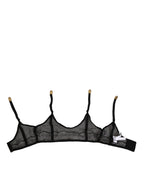 Dolce & Gabbana Black Floral Lace Nylon Strap Garter Underwear