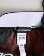 Dolce & Gabbana Black Floral Silk High Waist Panty Underwear