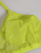 Dolce & Gabbana Yellow Green Nylon Soft Cup Brassiere  Underwear