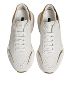 Dolce & Gabbana White Gold Daymaster Low Top Sneakers Shoes