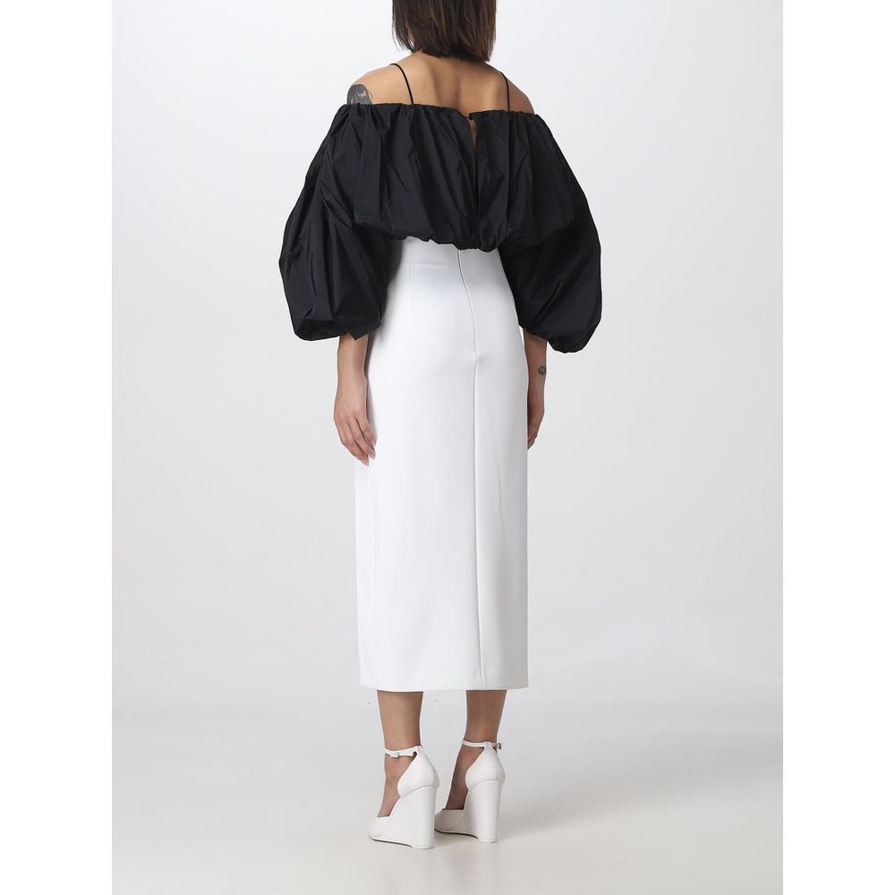 PINKO White Polyester Midi Skirt